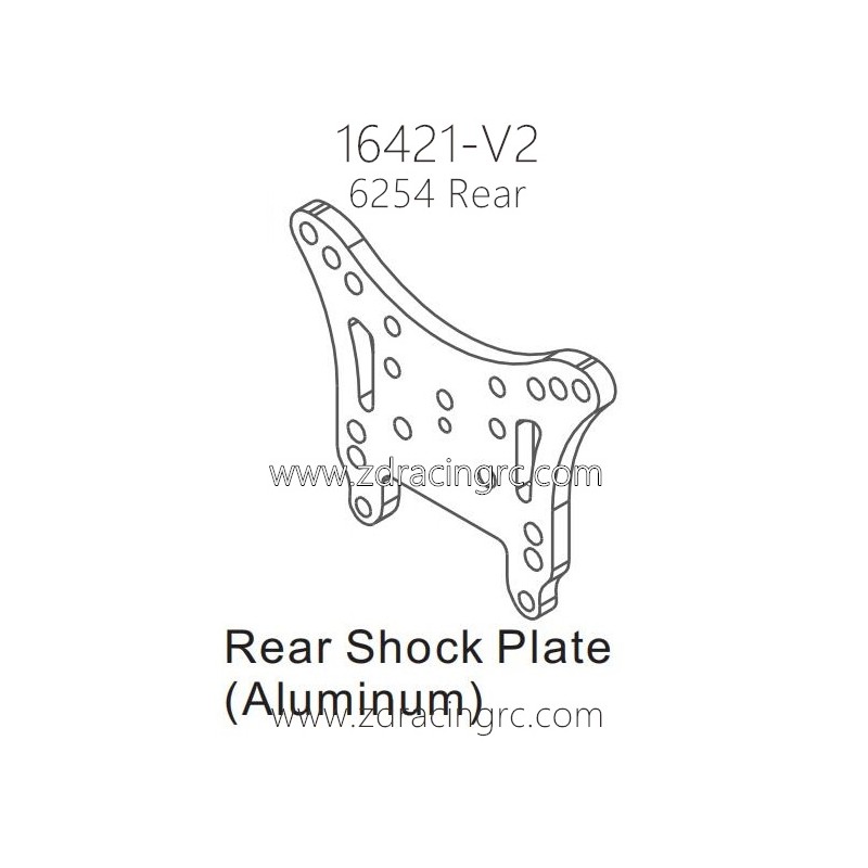 ZD RACING 16421-V2 Upgrade Parts 6254 Rear Shock Plate Aluminum