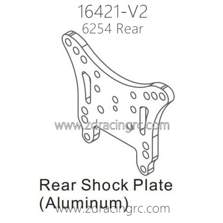 ZD RACING 16421-V2 Upgrade Parts 6254 Rear Shock Plate Aluminum