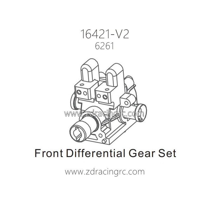 ZD RACING 16421-V2 1/10 Parts 6261 Front Differential Gear Set