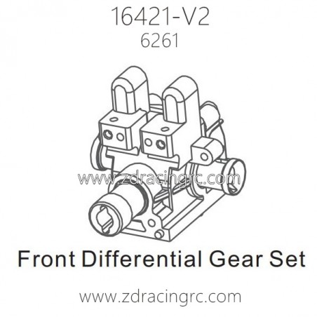 ZD RACING 16421-V2 1/10 Parts 6261 Front Differential Gear Set