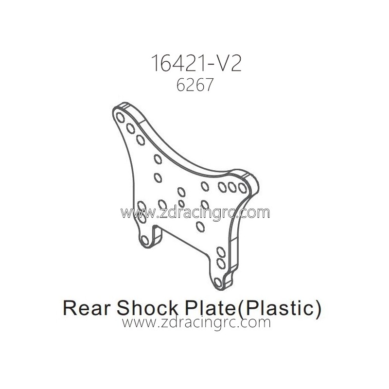 ZD RACING 16421-V2 1/10 Parts 6267 Rear Shock Plate Plastic