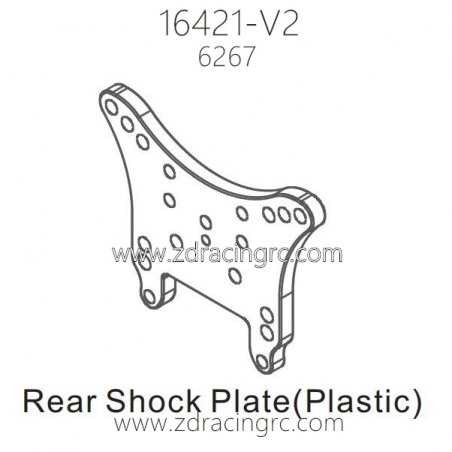 ZD RACING 16421-V2 1/10 Parts 6267 Rear Shock Plate Plastic