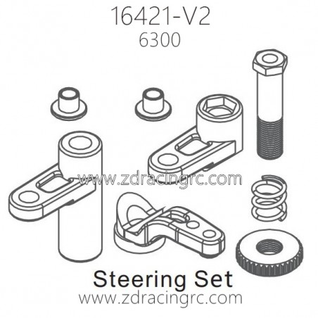 ZD RACING 16421-V2 1/10 Parts 6300 Steering Set