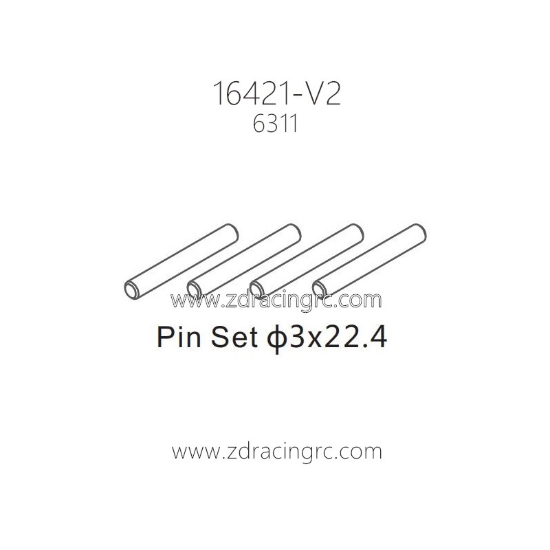 ZD RACING 16421-V2 1/10 Parts 6311 Pin Set 3x22.4