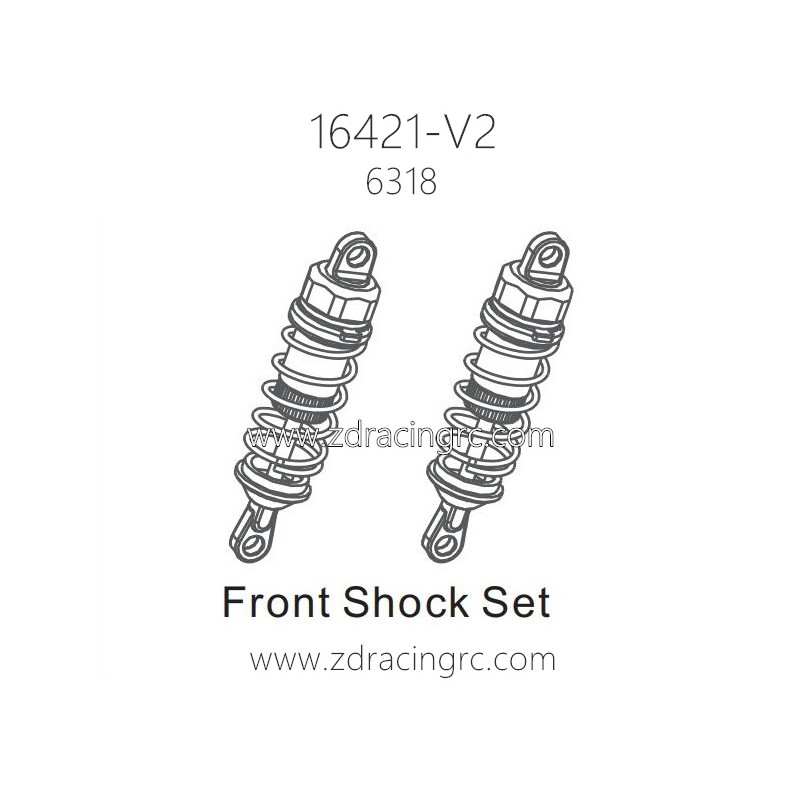 ZD RACING 16421-V2 1/10 Parts 6318 Front Shock Set