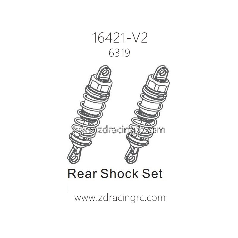 ZD RACING 16421-V2 1/10 Parts 6319 Rear Shock Set