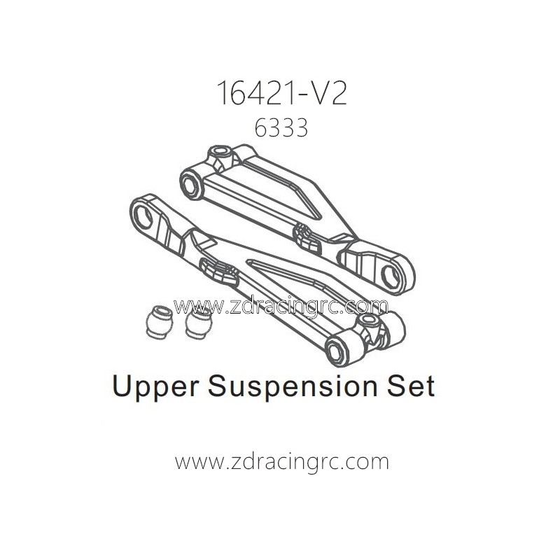 ZD RACING 16421-V2 1/10 Parts 6333 Upper Suspension Set