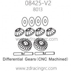 ZD RACING 08425-V2 Pirates2 Parts 8013 Differential Gears CNC Machined