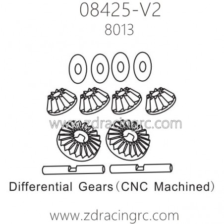 ZD RACING 08425-V2 Pirates2 Parts 8013 Differential Gears CNC Machined