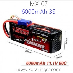 ZD RACING MX07 Parts Upgrade Lipo Battery 6000mAh 3S