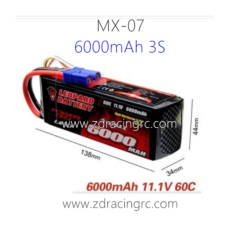 ZD RACING MX07 Parts Upgrade Lipo Battery 6000mAh 3S