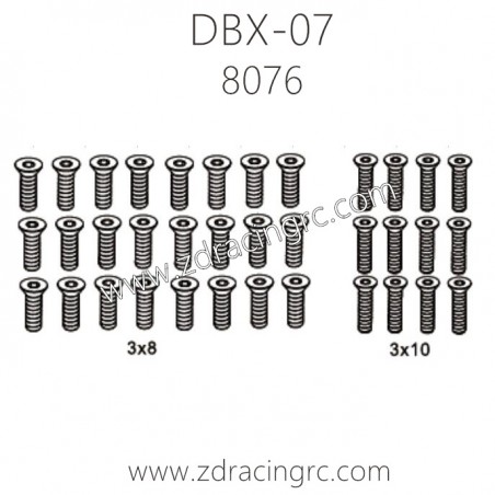 ZD RACING DBX-07 Parts 8076 Flat Head Screws