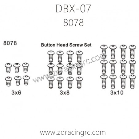 ZD RACING DBX-07 Parts 8078 Button Head Screws ZD RACING DBX-07 Parts 8078 Button Head Screws