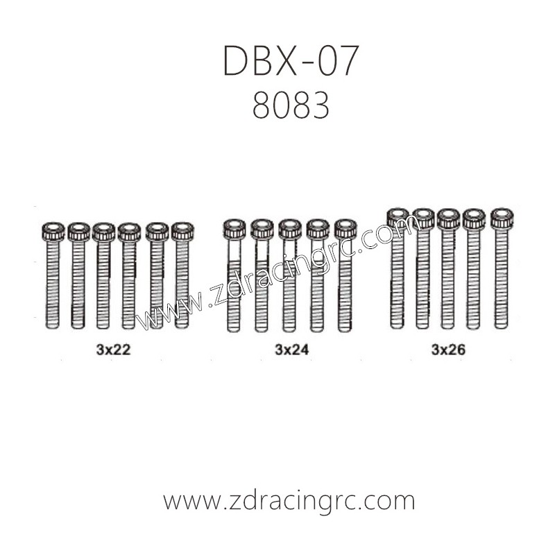 ZD RACING DBX-07 Parts 8083 Cap Screws