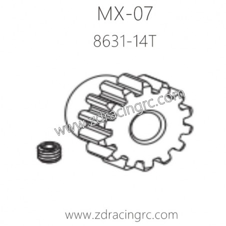 ZD RACING MX07 Motor Gear 14T 8631
