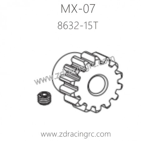 ZD RACING MX07 Parts Motor Gear 15T 8632