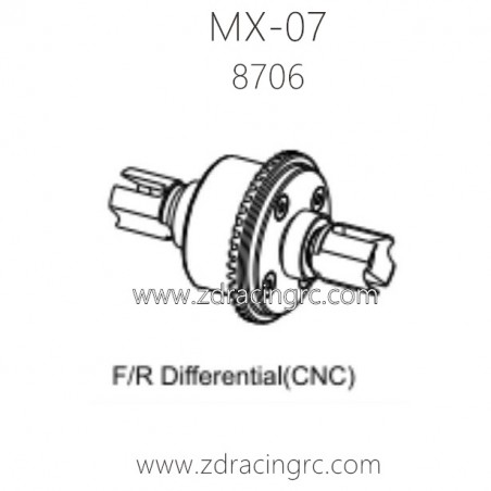 ZD RACING MX07 Parts 8706 F and R Differential Gear CNC
