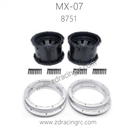 ZD RACING MX07 RC Monster Truck Parts 8751 Wheel Silver