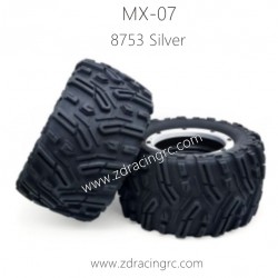 ZD RACING MX07 RC Monster Truck Parts 8753 Wheel and Tire Silver