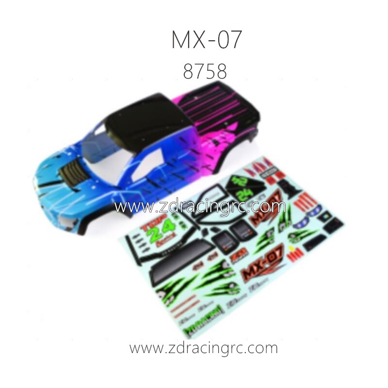 ZD RACING MX07 RC Truck Parts 8757 8758 Car Body and sticker