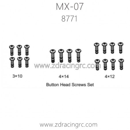 ZD RACING MX07 RC Car Parts 8771 Button Head Screws Set