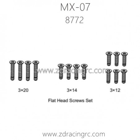 ZD RACING MX07 RC Car Parts 8772 Flat Head Screws Set