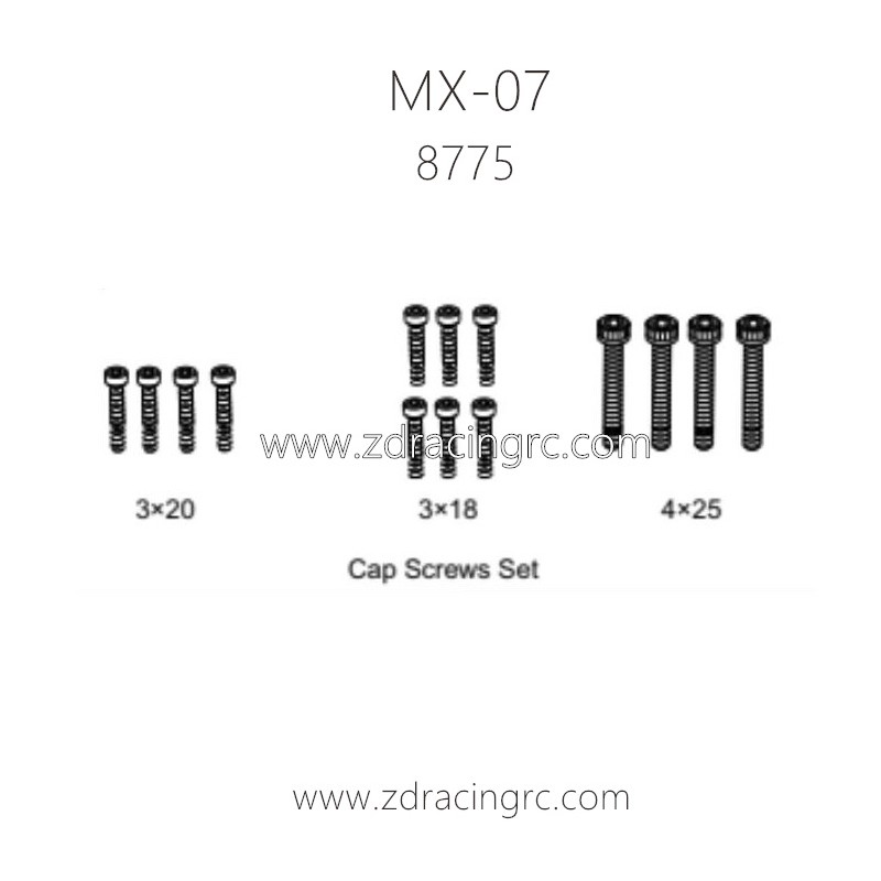 ZD RACING MX07 RC Car Parts 8775 Cap Screws Set