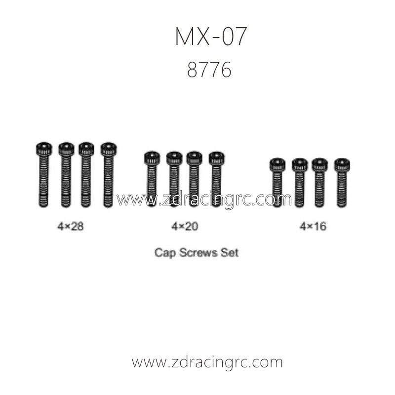 ZD RACING MX07 RC Car Parts 8776 Cap Screws Set