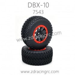 ZD RACING DBX 10 1/10 RC Car Parts 7543 Wheels tire set Orange