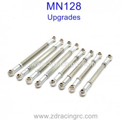 MN MODEL MN128 1/12 Upgrade Parts Connect Rods Silver