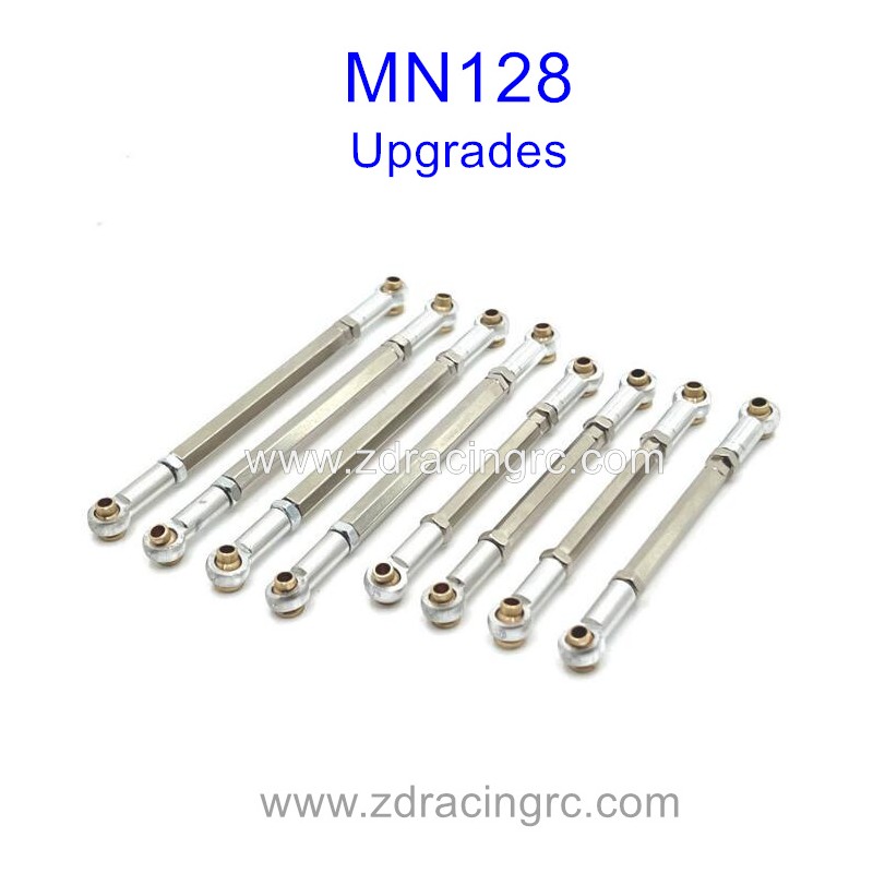 MN MODEL MN128 1/12 Upgrade Parts Connect Rods Silver