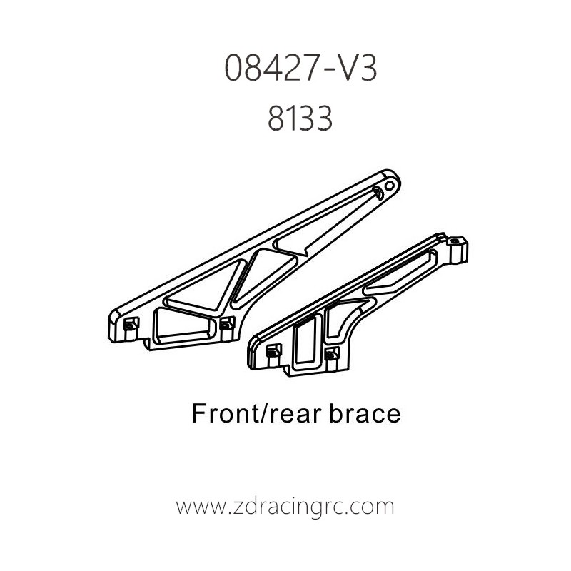 ZD Racing 08427-V3 Pirates 3 Parts 8133 Front Rear Brace