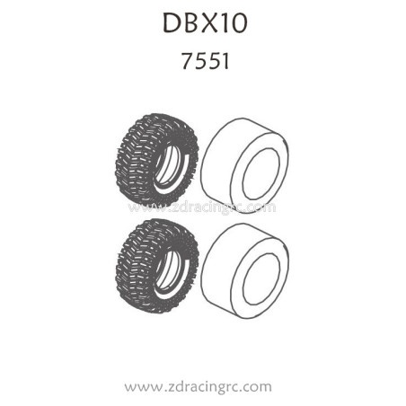 ZD RACING DBX 10 Parts 7551 Tires and Sponge