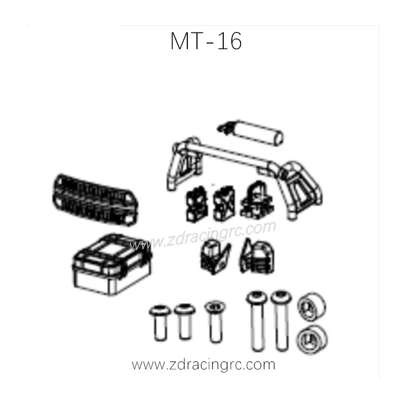 ZD RACING MT-16 RC Car Parts Car shell decoration components 16020