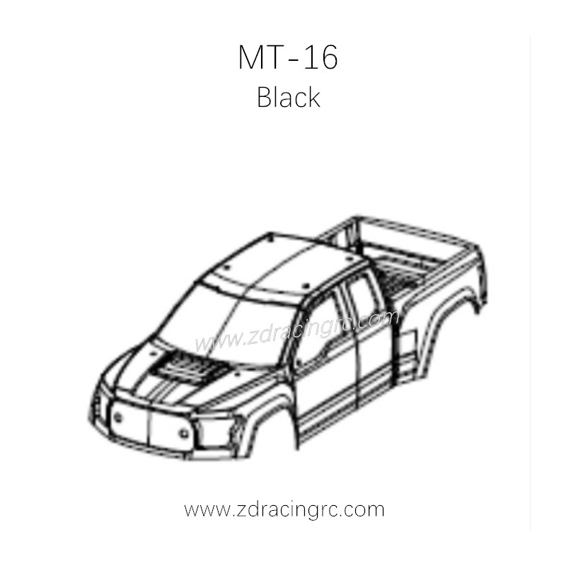 ZD RACING MT-16 RC Monster Truck Parts PVC Car Shell 16030