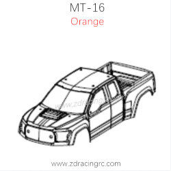 ZD RACING MT-16 RC Monster Truck Parts PVC Car Shell Orange