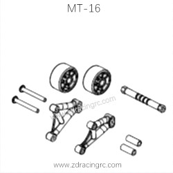 ZD RACING MT-16 1/16 RC Car Parts Head wheel Assembly 16048