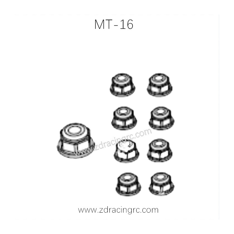 ZD RACING MT-16 Parts M4 M3 Nuts 16061