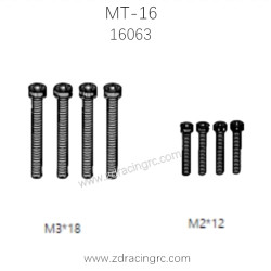 ZD RACING MT-16 Parts M3x18 M2x12 Screws set 16063