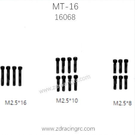 ZD RACING MT-16 RC Truck Parts Cup head Screw 16068