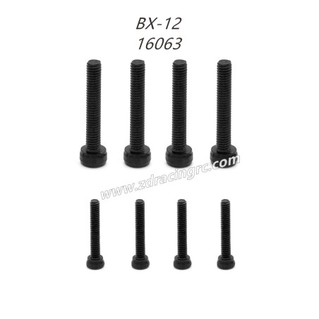ZD RACING BX12 Parts 16063 M3x18 M2x12 Screws