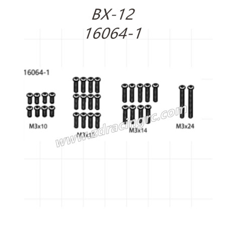 ZD RACING BX12 RC Buggy Parts 16064 Screws set