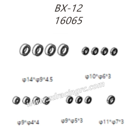ZD RACING BX12 RC Buggy Parts 16065 Bearing Set