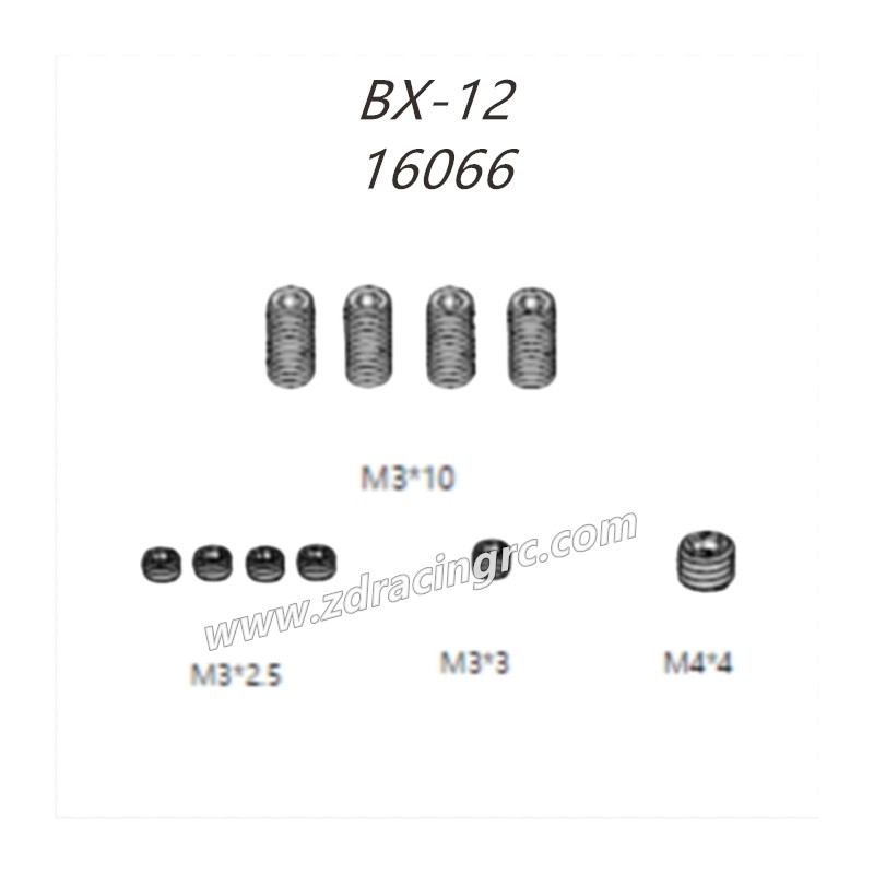 ZD RACING BX12 RC Buggy Parts 16066 Machine-Screw
