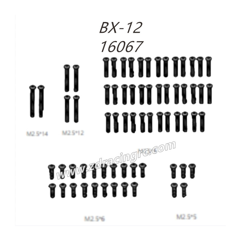 ZD RACING BX12 RC Buggy Parts 16067 Pan head Screw