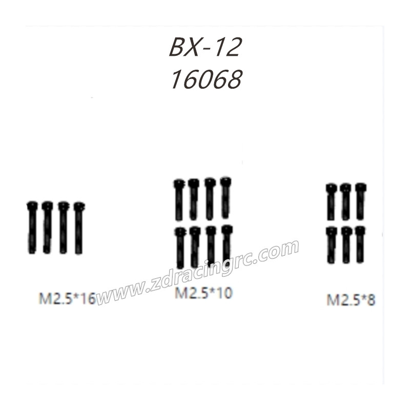 ZD RACING BX12 RC Buggy Parts 16068 Cup head Screw