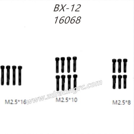 ZD RACING BX12 RC Buggy Parts 16068 Cup head Screw