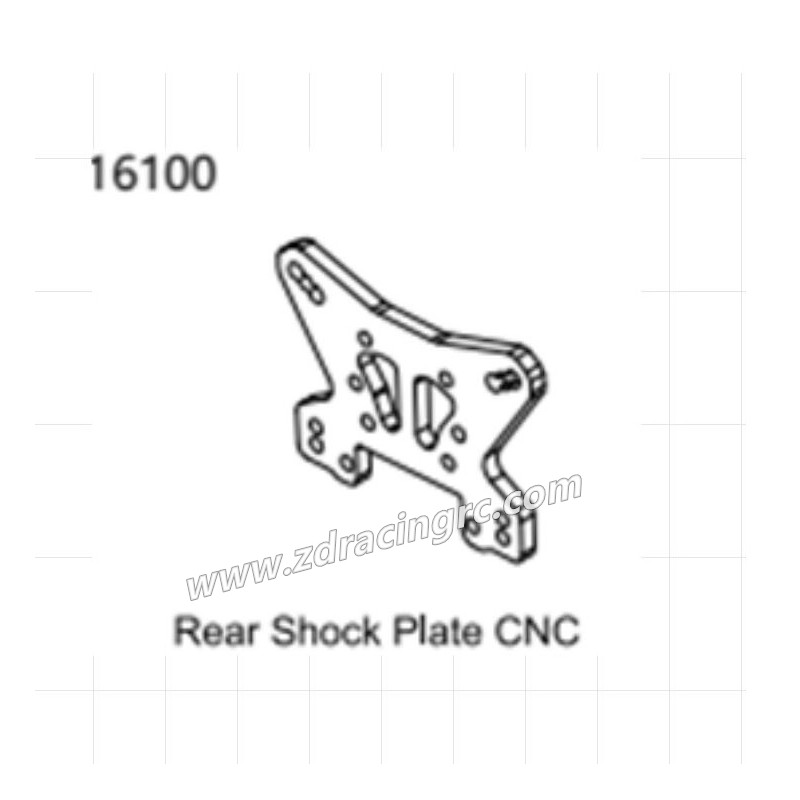 ZD RACING BX12 RC Buggy Parts 16100 Rear shock tower T6061AL