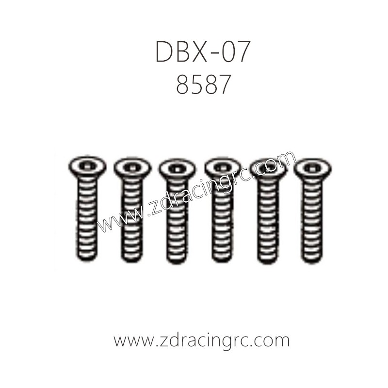 ZD RACING DBX-07 1/7 Parts 8587 Flat Head Screws M4X30 6PCS