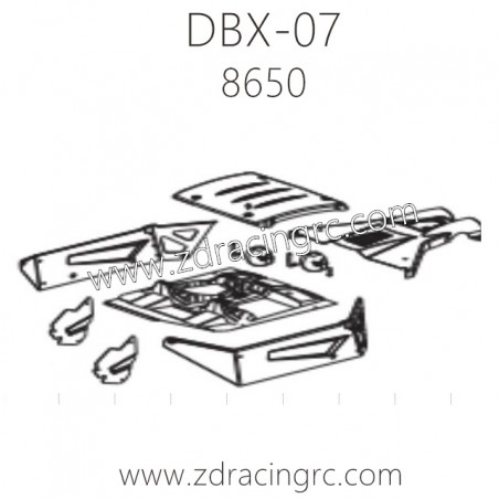 ZD RACING DBX-07 Parts 8650 CIear Body